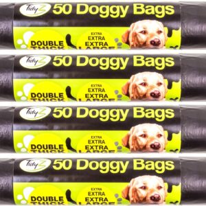 White Hinge Extra Large Super Strong 200 x Doggy Bags - 38cm Poo/Waste Pickup - Tie Top Mess Holders | UK COMPANY