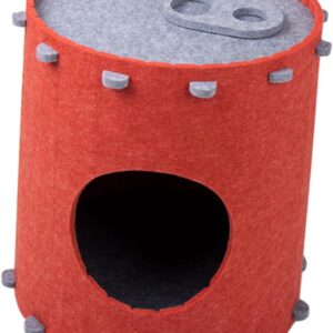 Yardwe Pet Bed Indoor Kitten House Cute Cat Bed Nut Small Pet Hut Indoor Cat Hideout Cat Tunnel Bed Dog Kennel Indoor Small Cat House Cats Bed Red Cat Scratching Post Double Layer Felt