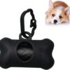 ZENVALY Dog Poop Bag Dispenser, Dog Waste Bag Dispenser with Clip Lead, 1 Roll of Poop Bags, Black