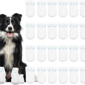 ZOCONE 24 Pcs Disposable Dog Shoes, Dog Boots for Injured Paws Waterproof Disposable Dog Socks Paws Stop Licking with Self Adhesive Bandage Dog Shoes for Injured Paws for Indoor Outdoor Walking(L)