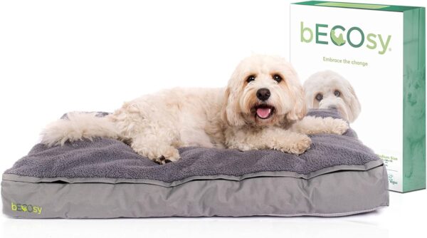 bECOsy® 100% Natural Latex | Waterproof & Machine Washable | Luxury Orthopaedic Cat Dog Bed | Grey Durable Soft & Cosy | Vegan (Medium - 36 inch 91x58x10cm)