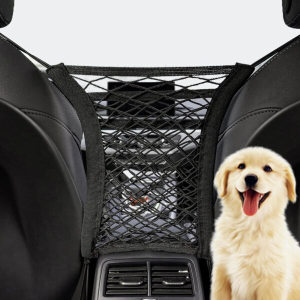 mwellewm Car Dog Guard Pet Barrier Dog Net for Car with Auto Safety Mesh Accessories Stretchable Storage Bag, Safety Travel with Pet