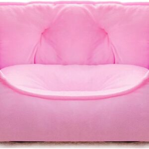 pawstrip Pink Dog Bed Princess Puppy Bed for Small Dogs Soft Cat Sofa Washable Kitten Beds for Indoor Kittens Breathable Girl Dog Bed Anti-slip Pink Cat Bed