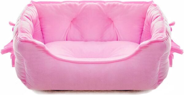 pawstrip Pink Dog Bed Princess Puppy Bed for Small Dogs Soft Cat Sofa Washable Kitten Beds for Indoor Kittens Breathable Girl Dog Bed Anti-slip Pink Cat Bed