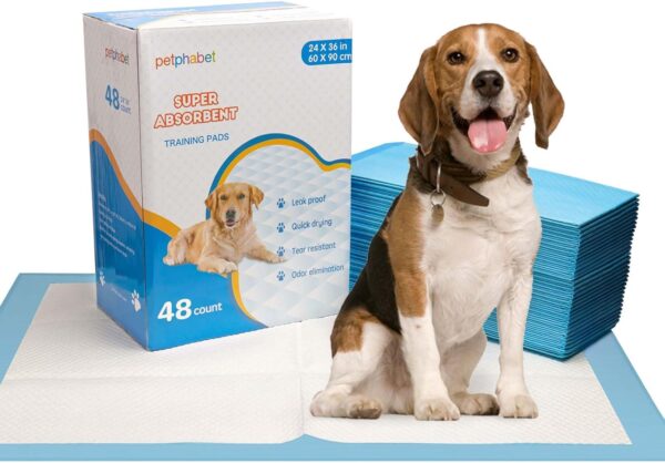 petphabet large puppy pads 60x90cm super absorbent XXL dog training pads pet Puppy Pads pee pads 48 counts (24 * 36 Inches)