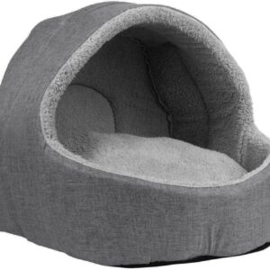 proudpet Cat Igloo Bed Pet Kitten Small Dog Cosy Fleece Cave Hideout (Grey)