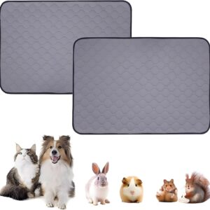 wordmouk 2 Pack Reusable Dog Training Pads Guinea Pig Cage Liners Super Absorbent Washable Puppy Pads Guinea Pig Bedding for Small Animals Waterproof Fast Drying Dog Mat Pee Pads Grey 70*50cm