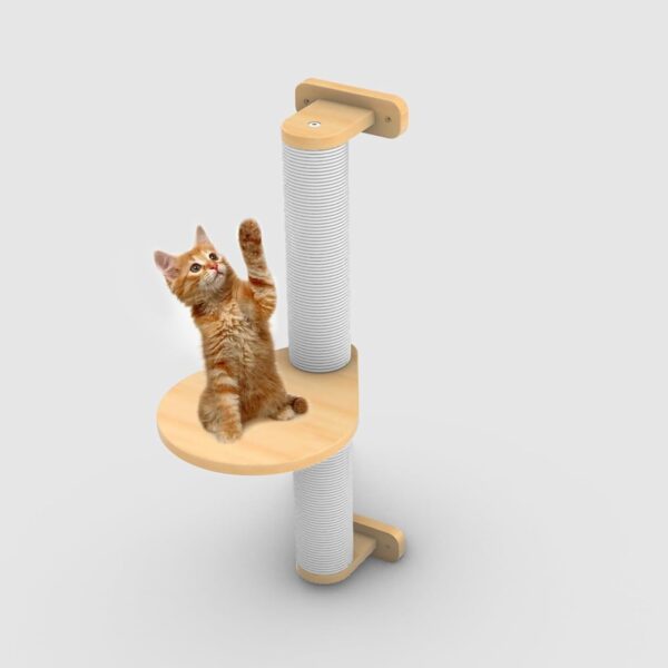 Cat Wall Shelves, Wall Mounted Cat Scratching Post, Cat Wall Stairs, Sisal Rope Scratcher Posts, Kitten Wall Shelves Climbing Furniture, for Large Cats, Kittens (Color : 60cm pillar+steps)