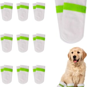 20pcs Disposable Dog Shoes for Injured Paws Waterproof Non-Woven Dog Boots Paw Protector with Self-Adhesive Bandage Dog Socks Paws Stop Licking Dustproof Pet Dog Shoe Covers for Small Dogs (S)