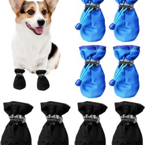 4 Pairs Of Pet Dog Shoes, Soft Sole Pet Shoes, Drawstring Pet Shoes, Anti-Slip Dog Paw Protectors, Indoor And Outdoor Dog Shoes, Waterproof Pet Rain Boots