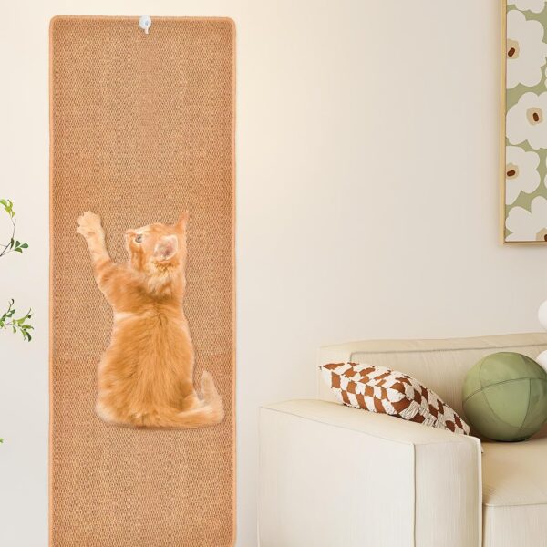 70.9"x 15.7" Thickened Extra Large Cat Wall Climbing Carpet with 10pcs Fixed Nails, Durable Cat Wall Furniture, Wall Scratcher, Scratching Post, Couch Sofa Protector