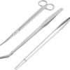 Aquarium Kit Tool Accessories, 3 in 1 Stainless Steel Aquarium Tank Tweezers Scissors Spatula Tool Set (3PCS)