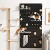COZIWOW Cat Wall Shelves, Cat Wall Furniture Climber for Indoor Cats, DIY Wall Mounted Cat Shelf Set Activity with 3 Steps, 8 Scratcher Posts, Black