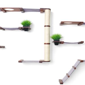 CatastrophiCreations Gardens Set for Cats Multiple-Level Wall Mounted Scratch, Hammock Lounge, Play & Climbing Activity Center Furniture Cat Tree Shelves