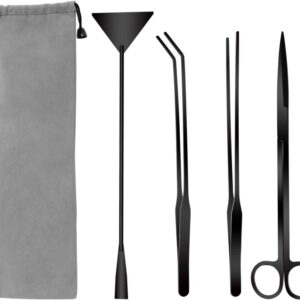 Catcan Aquarium Scissor Tweezers Spatula Tool - 4 in 1 Stainless Steel Aquatic Plants Aquascaping Tools Set for Fish Starter Kits & Aquariums Tank