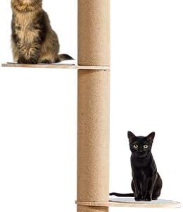 Catforest Cat Climbing Tower, Floor-to-Ceiling, Natural Sisal Rope Scratching Post, 93.7-101.1Inch, 101.2-108.6Inch, 108.7-115.4Inch