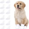 Disposable Dog Shoes, 12 Pcs Dirt-Proof Disposable Dog Socks Boots Paw Protector Adjustable Pet Socks Dog Foot Cover with Self-Adhesive Strap for Outdoor Indoor Walking (Small)