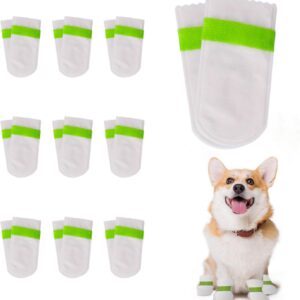 Disposable Dog Shoes for Injured Paws, 20 Pcs Waterproof Disposable Dog Boots Self Adhesive Breathable Disposable Dog Socks Paws Stop Licking for Indoor Outdoor (M)