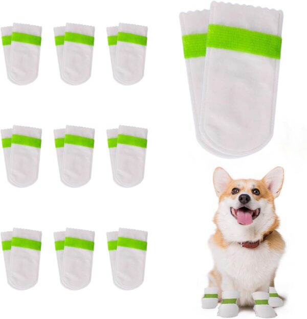 Disposable Dog Shoes for Injured Paws, 20 Pcs Waterproof Disposable Dog Boots Self Adhesive Breathable Disposable Dog Socks Paws Stop Licking for Indoor Outdoor (M)