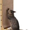 FUKUMARU Cat Scratcher, 68 cm L Shape Cat Scratch Pad Wall Mounted, Cat Scratching Cardboard with Ball Toy for Indoor Cats