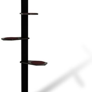 Gothic Cat Tree 70" Tall Black Cat Trees Wall-Mounted, 5 Tiers Cat Wall Scratching Post Ceiling Post, Spokey Cat Wall Shelves