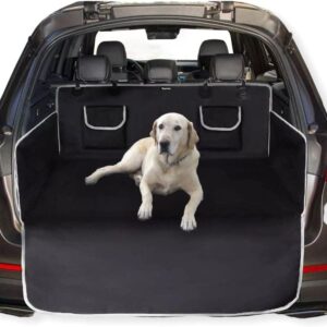 Green Globe Dog Car Boot Liner Protector | Waterproof Nonslip Pet Car seat Cover | Universal Trunk Blanket with Side Protection and Bumper Protection (Dog Cover Gray)