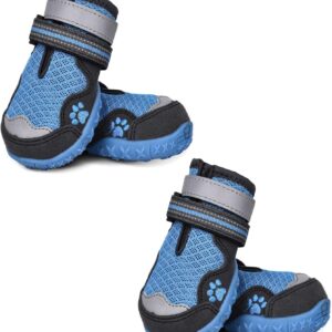 Hipaw Summer Dog Boots, Breathable Dog Bootie, Nonslip Paw Protector for Hot Pavement Blue