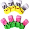 Hwtcjx 8 Pcs Paw Protector, Dog Socks Paws Stop Licking, Socks for Dogs, Non-Slip Pet Socks, Pet Socks with Rubber, Non-Slip Warmth, Anti-Scratch, Suitable for Indoor Wear, 30x75 mm (M/L)