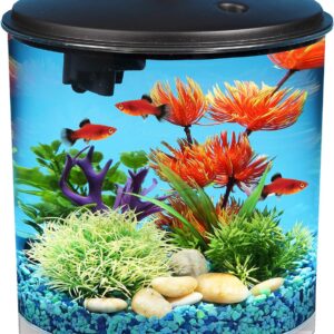 Koller Products AquaView 2-Gallon Aquarium Starter Kit with 7 Colors LED Light and Power Filter, Ideal for a Variety of Tropical Fish