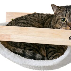 PELZIN Cat Shelf for Wall - Heavy Duty Cat Wall Hammock for Large Cats Up to 60 Pounds - Wall Mounted Cat Bed Perch for Sleeping, Playing, Climbing, and Lounging