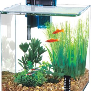 Penn-Plax Water-World Vertex Desktop Aquarium Kit - Perfect for Shrimp & Small Fish - 5 Gallon Tank