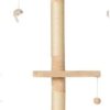 Runesol Reinforced Cat Tree 245-288cm Floor to Ceiling, Tall Ceiling to Floor Tower, Beige Cat Tree Scratching Post Floor to Ceiling Pole with Large Reinforced Platforms and Wall Bracket for Stability