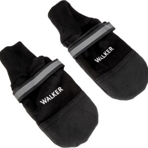 TRIXIE Warm Lined and Water-Repellent Dog Shoes Paw Protection Walker Care Comfort, XXL, Pack of 2, Black - 19475