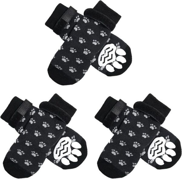 Tsathoggua Anti Slip Dog Socks With Adjustable Straps, Double Side Pet Paw Protect For Indoor Wear, Strong Grips Traction Control On Indoor Hardwood Floor, Non-Skid Design For Small Medium Dogs (S)