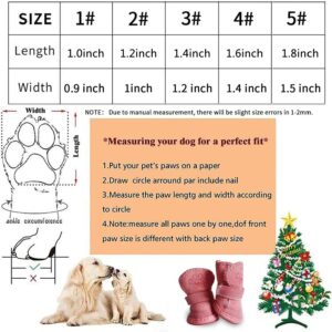 URBEST Dog Shoes with Hook Loop Closure Booties Pet Dog Chihuahua Shoes Boots 2 Pairs (2#, Brown)