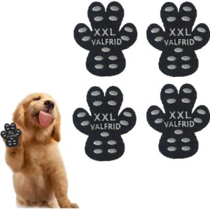 VALFRID Dog Paw Protector Rugged Anti Slip 24 Pieces,Disposable Self Adhesive Resistant Dog Shoes Booties Socks Replacemen XXL