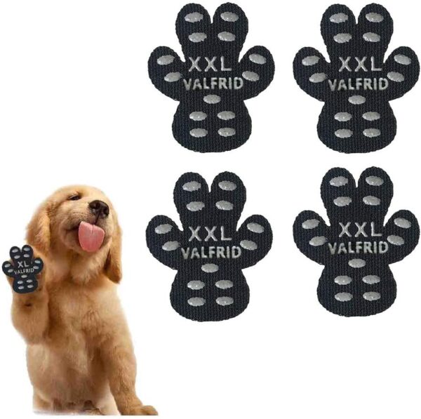 VALFRID Dog Paw Protector Rugged Anti Slip 24 Pieces,Disposable Self Adhesive Resistant Dog Shoes Booties Socks Replacemen XXL