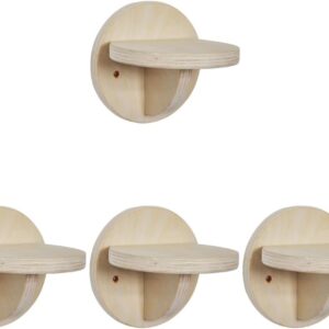 Yardwe 4pcs Cat Climbing Frame Cat Shelf Pet Toys Hanging Wall Decor Pet Furniture Cat Jumping Step Pet Supply Goblincore Room Decor Round Shelf Shelves Indoor Wood Cat Hammock