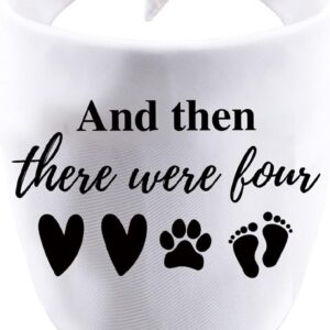 1 Piece Baby Announcement Dog Bandana And Then There Were Four Dog Bandana New Baby Gift Pregnancy Gift (Were Four White)