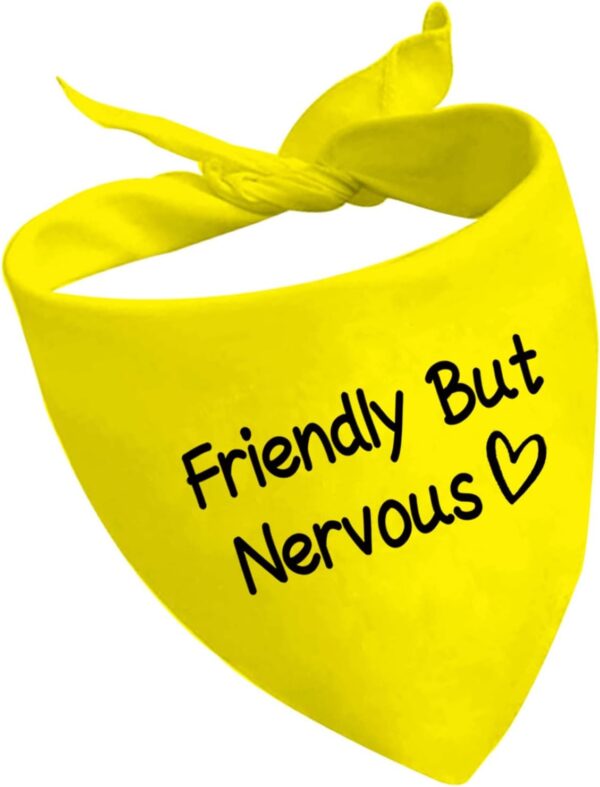 1 Piece Friendly But Nervous Dog Bandana Nervous Anxious Dog Bandana Nervous Dog Gear (Friendly But Nervous D2)