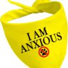 1 Piece I Am Nervous/Anxious Dog Bandana Yellow Dog Bandana Anxious Dog Reactive Dog Bandana (I Am Anxious D EU2)