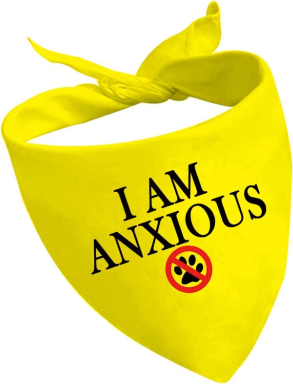 1 Piece I Am Nervous/Anxious Dog Bandana Yellow Dog Bandana Anxious Dog Reactive Dog Bandana (I Am Anxious D EU2)