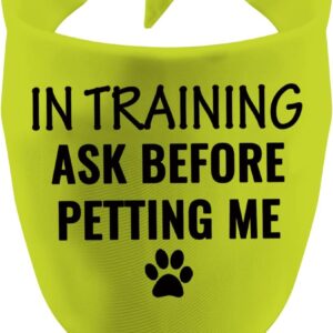 1 Piece In Training Ask Before Petting Dog Bandana Give Me Space Dog Bandana Rescue Dog Bandana (IN TRAINING ASK BEFORE PETTING)