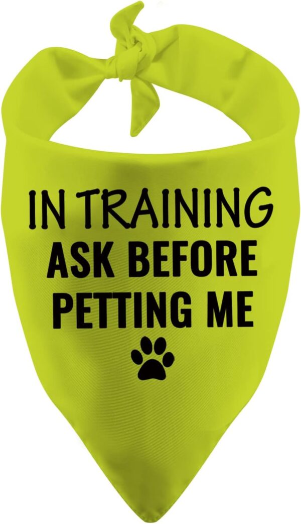 1 Piece In Training Ask Before Petting Dog Bandana Give Me Space Dog Bandana Rescue Dog Bandana (IN TRAINING ASK BEFORE PETTING)