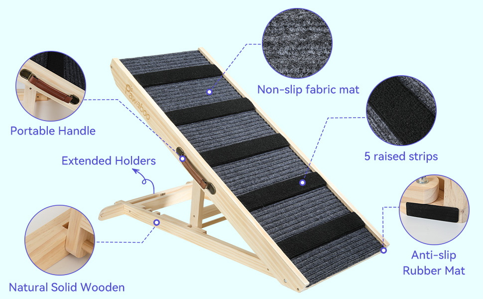 adjustable dog ramp for bed and couch