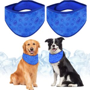 2Pcs Dog Cooling Bandana for Medium Dogs Adjustable Dog Bandanas Breathable Cooling Collar Dog Accessories Hot Summer Instant Cooling for Medium Large Dogs