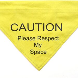 Ancol Respect My Space Warning Yellow Dog Bandana Pet Training Accessory, Medium/Large