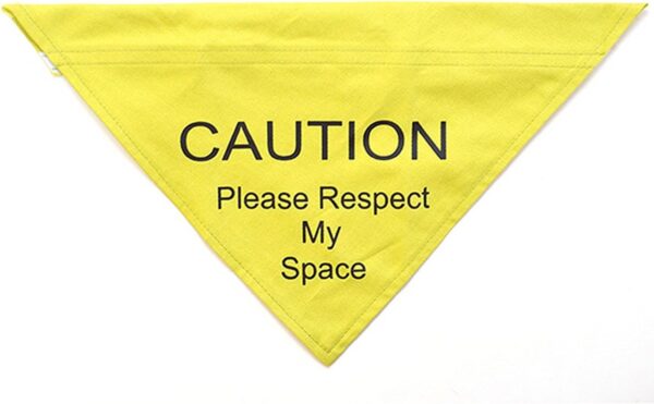 Ancol Respect My Space Warning Yellow Dog Bandana Pet Training Accessory, Medium/Large