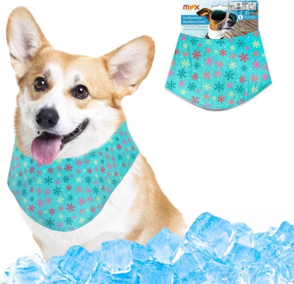 MAX Chill Out Dog Ice Bandana, Instant Cooling Pet Bandana, Breathable Scarf Dog Cat Ice Collar for Summer (S)