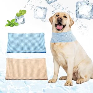 SHCHME 2 PCS Dog Cooling Bandana Cooling Scarf Neck Wrap for Dogs and Cats in Hot Weather for Outdoor Hunting Training and Camping (M)